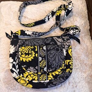 Vera Bradley Black and Yellow Floral Crossbody